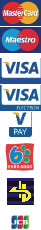 Mastercard, Maestro, Visa, Visa Electrón, Red Euro6000, Red 4b, JCB